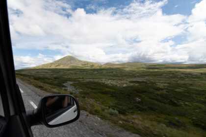 Norwegische Hocheben aus dem Auto raus fotografiert.